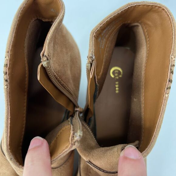 C‎ Est 1946 Brown Heeled Ankle Boots - Picture 4 of 9